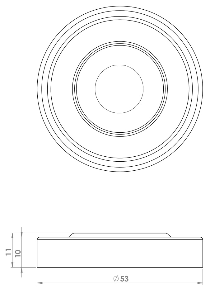 53mm Raised Edge Covered Rose